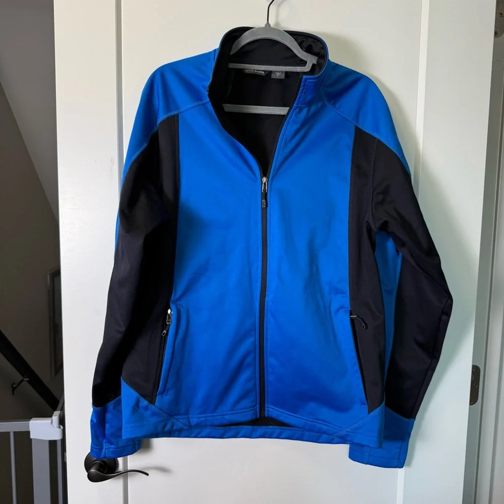 Eddie Bauer Trail Soft Shell Jacket EB542 Men's Blue Black Expedition Blue Black